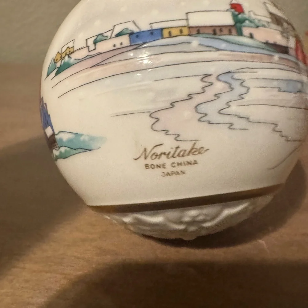 Noritake Holiday Ornament with Vintage Scene